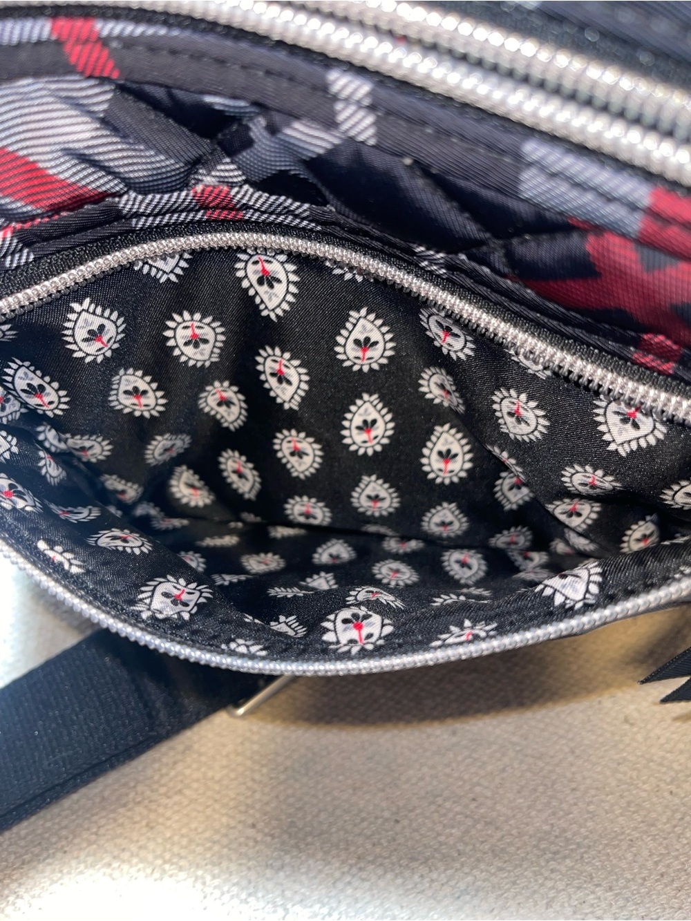 Vera Bradley Triple Zip Hipster Paris Plaid - performance twill - Picture 7 of 9